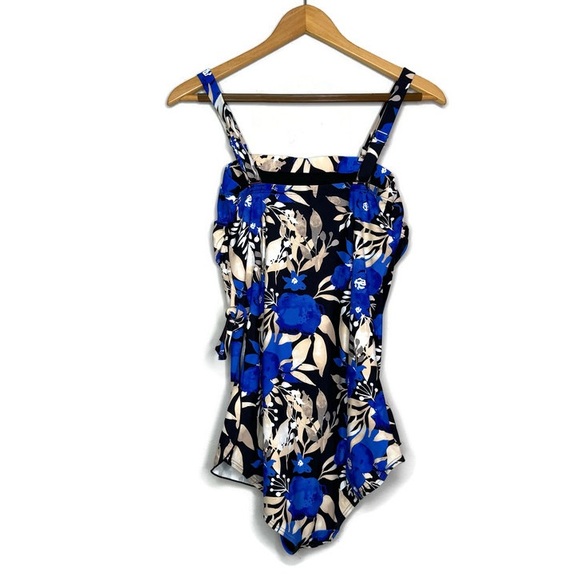 Byron Blue Australia Blue Floral One Piece Swimsuit Women’s Size US 14 - Picture 2 of 9